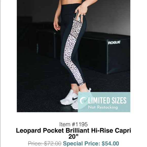 ZYIA Pants - ZYIA Leopard Pocket Brilliant Hi-Rise Capri 20"
 Sz ~> Medium